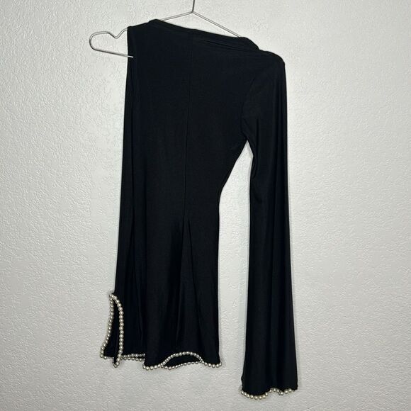 New Khanums Knur Pearl Trim Mini Dress in Black XS Revolve - Picture 7 of 16